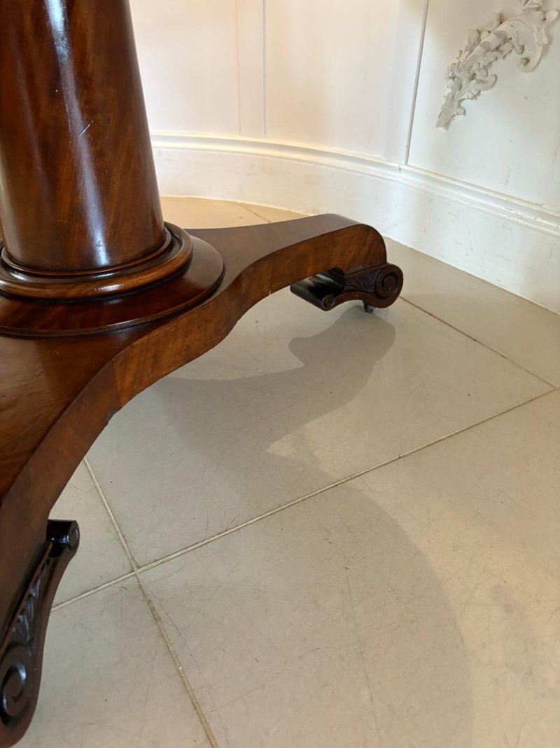 Antique Regency 6 Seater Quality Figured Mahogany Circular Dining Table - Image 14